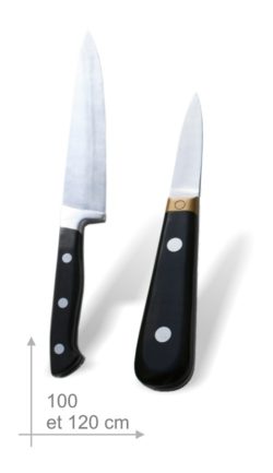 Couteaux géants et couteaux moyens